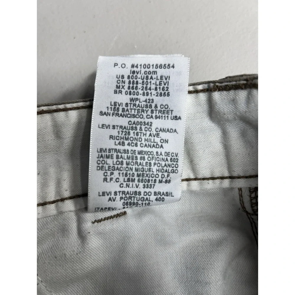 Levi's Men's Beige Cotton Canvas Cargo Shorts Zip Closure Cargo Pockets s 30